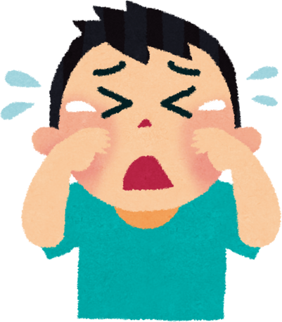 Illustration of a Crying Young Boy
